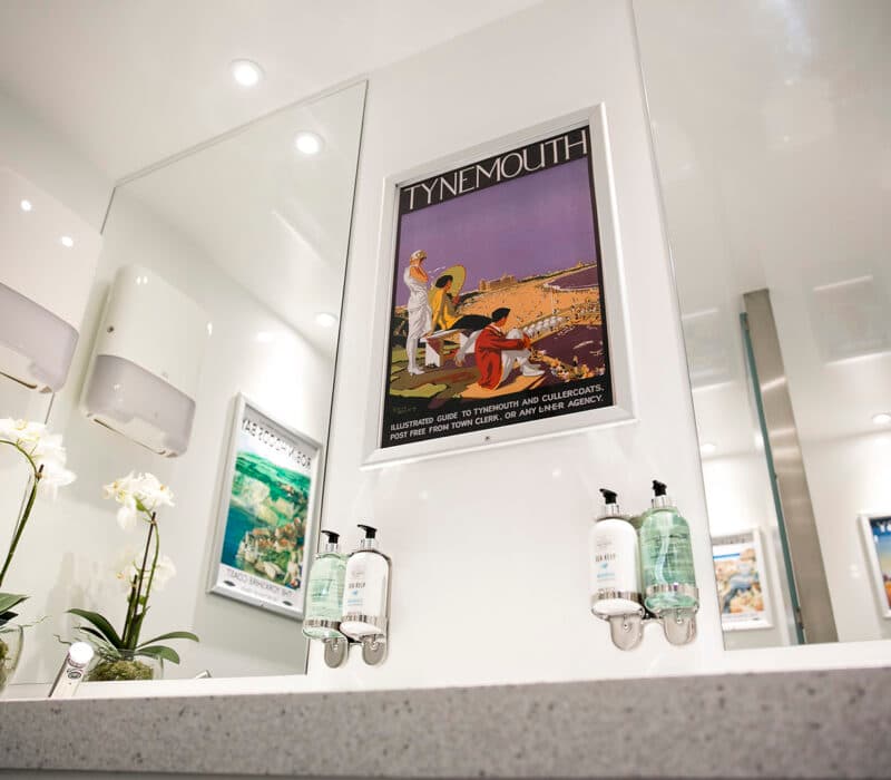 Inside luxury mobile toilets