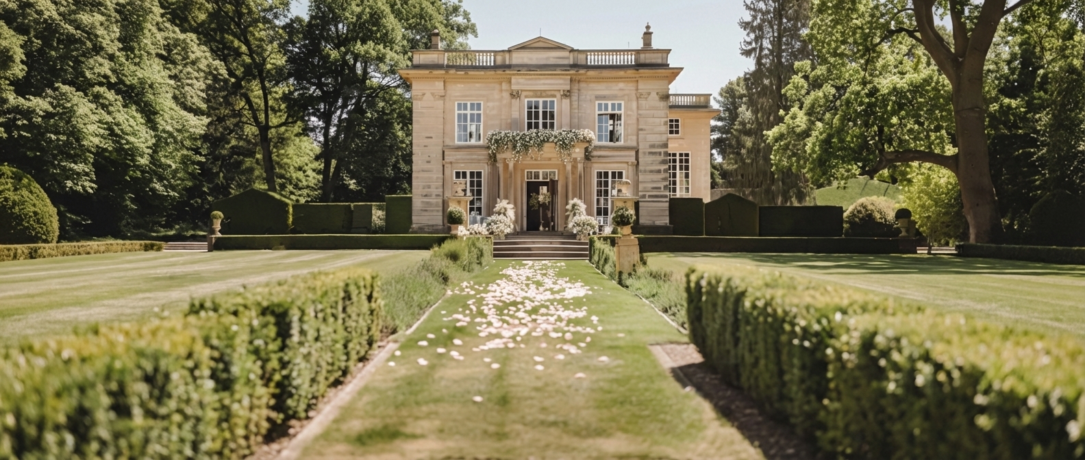 Luxury outdoor event setting with marquee